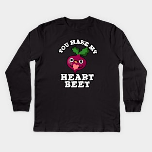 You Make My Heart Beet Cute Veggie Pun Kids Long Sleeve T-Shirt